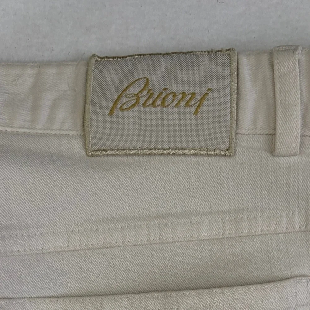 Brioni Marmolada Mens Jeans 38/33 Ecru White Cotton Stretch Denim Italy Luxury